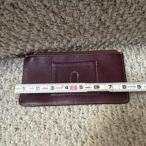 Dooney Burgundy Leather Bucket Bag with Gold Hardware with card wallet - Picture 15 of 16